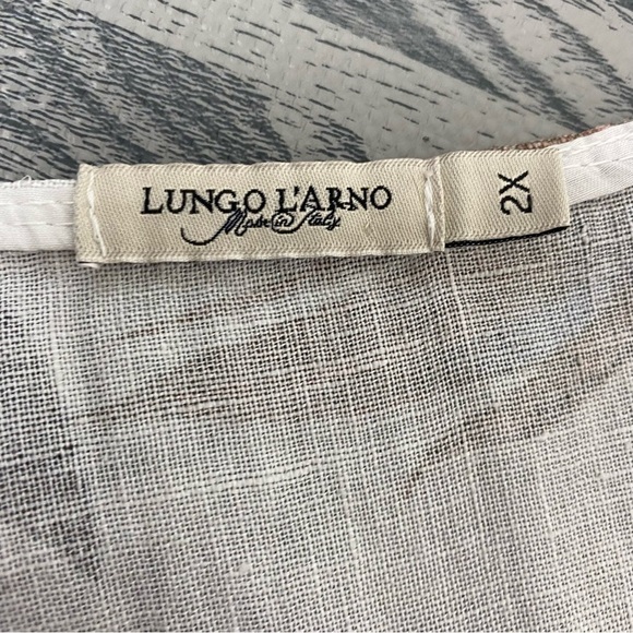Lungo L’arno Linen Made In Italy Botanical Tropical Print Dress - Picture 9 of 12